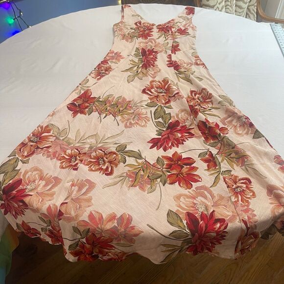 NWT Paper Heart Floral Linen Blend Sleeveless Maxi Dress Size Large New - Picture 1 of 6